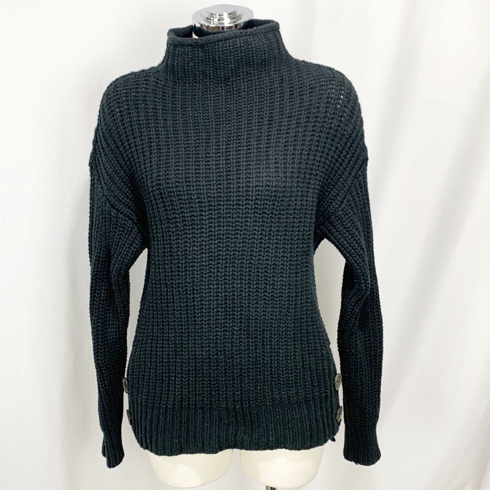 Madewell Mock Neck Side-Button Pullover Wool Blend Sweater Small - Picture 6 of 11